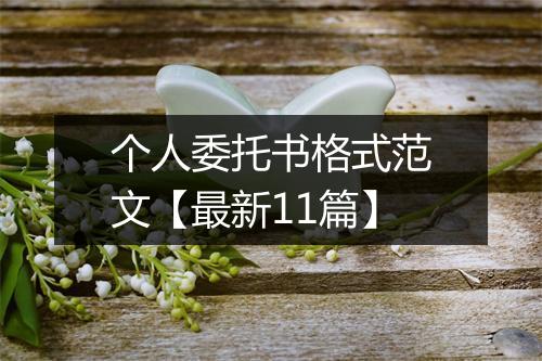 个人委托书格式范文【最新11篇】