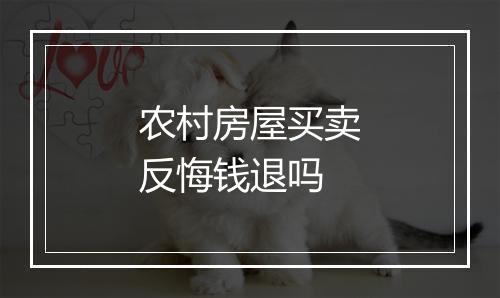 农村房屋买卖反悔钱退吗
