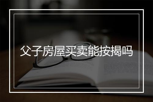 父子房屋买卖能按揭吗