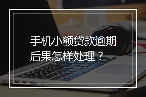 手机小额贷款逾期后果怎样处理？