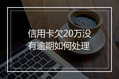 信用卡欠20万没有逾期如何处理