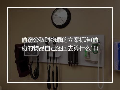 偷窃公私财物罪的立案标准(偷窃的物品自己还回去算什么罪)