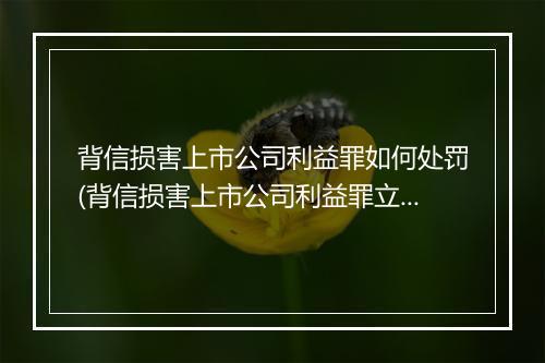 背信损害上市公司利益罪如何处罚(背信损害上市公司利益罪立案标准)