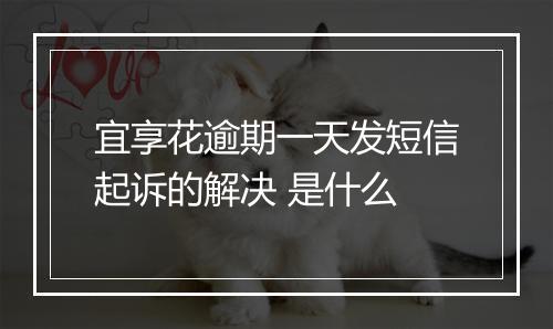 宜享花逾期一天发短信起诉的解决 是什么