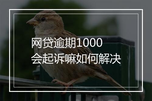 网贷逾期1000会起诉嘛如何解决