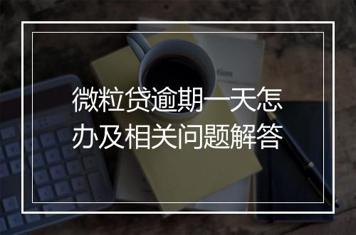 微粒贷逾期一天怎办及相关问题解答