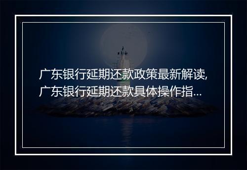 广东银行延期还款政策最新解读,广东银行延期还款具体操作指南