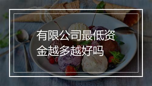 有限公司最低资金越多越好吗