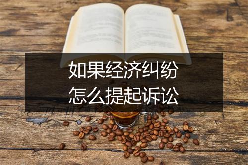 如果经济纠纷怎么提起诉讼