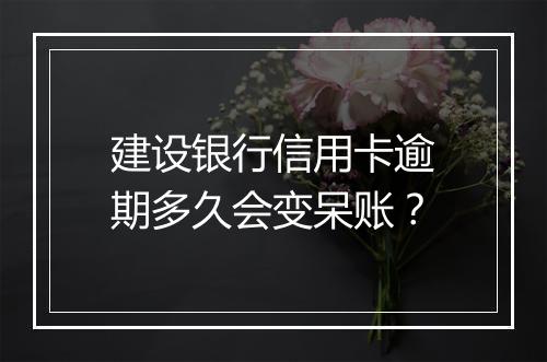 建设银行信用卡逾期多久会变呆账？