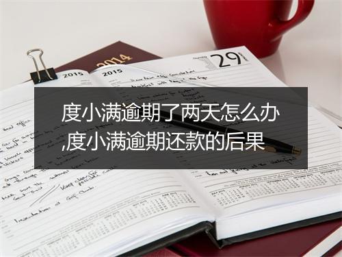 度小满逾期了两天怎么办,度小满逾期还款的后果