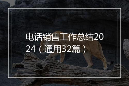 电话销售工作总结2024（通用32篇）