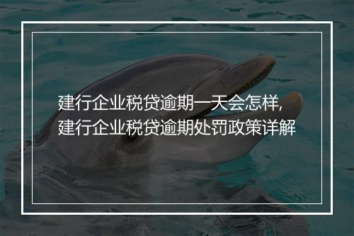 建行企业税贷逾期一天会怎样,建行企业税贷逾期处罚政策详解