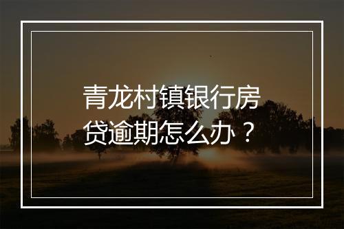 青龙村镇银行房贷逾期怎么办？