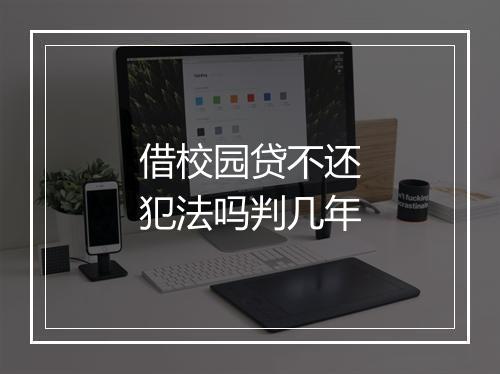 借校园贷不还犯法吗判几年