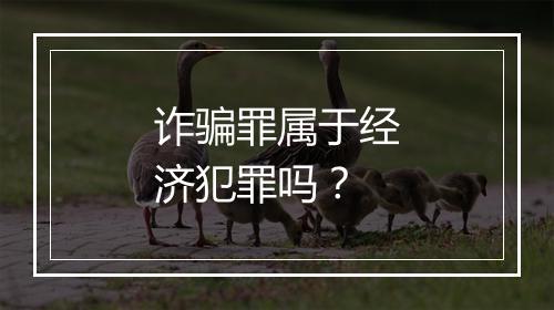 诈骗罪属于经济犯罪吗？