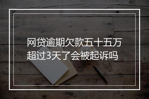 网贷逾期欠款五十五万超过3天了会被起诉吗