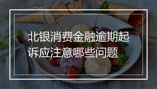 北银消费金融逾期起诉应注意哪些问题