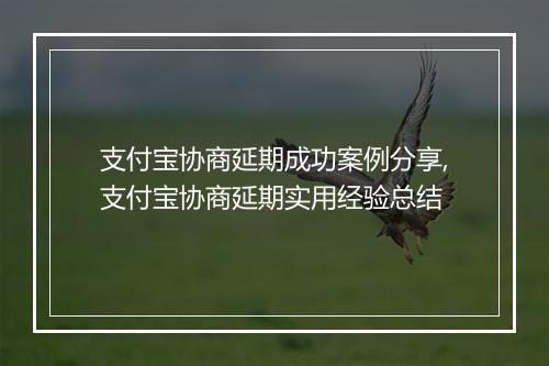 支付宝协商延期成功案例分享,支付宝协商延期实用经验总结
