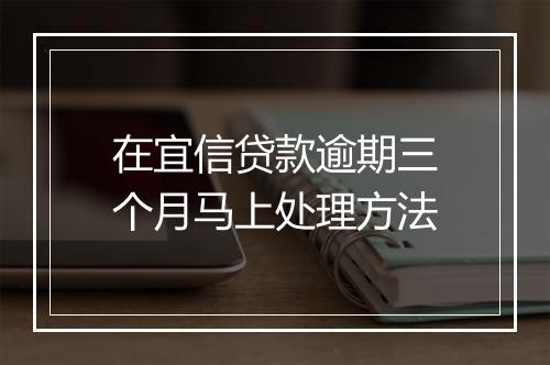在宜信贷款逾期三个月马上处理方法