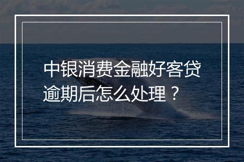 中银消费金融好客贷逾期后怎么处理？