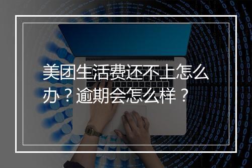 美团生活费还不上怎么办？逾期会怎么样？