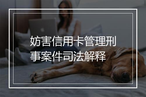 妨害信用卡管理刑事案件司法解释