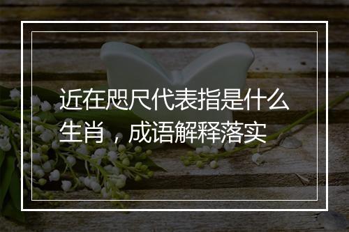 近在咫尺代表指是什么生肖，成语解释落实