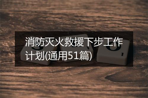 消防灭火救援下步工作计划(通用51篇)