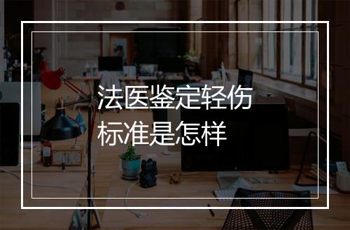 法医鉴定轻伤标准是怎样