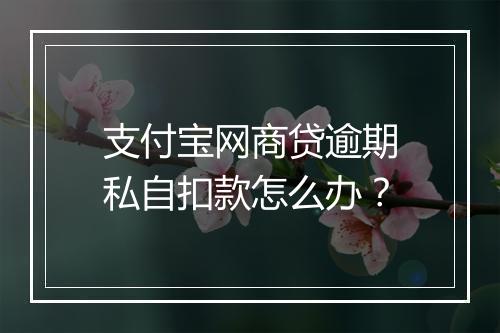 支付宝网商贷逾期私自扣款怎么办？