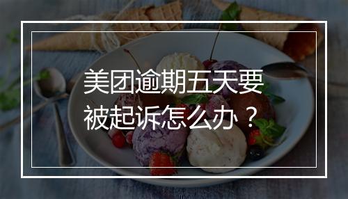 美团逾期五天要被起诉怎么办？