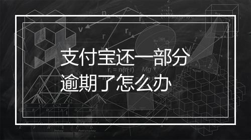 支付宝还一部分逾期了怎么办