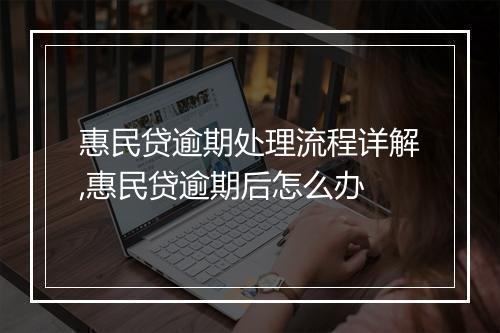 惠民贷逾期处理流程详解,惠民贷逾期后怎么办