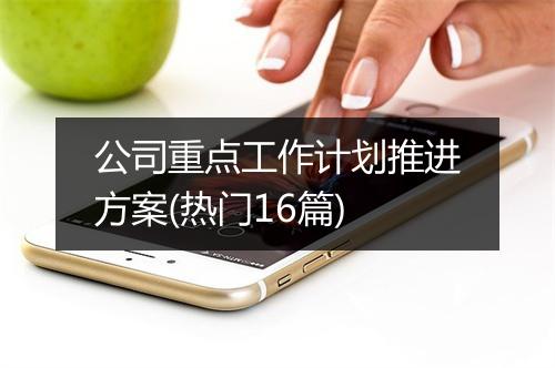 公司重点工作计划推进方案(热门16篇)