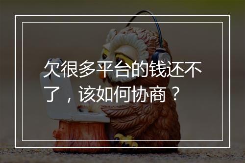 欠很多平台的钱还不了，该如何协商？