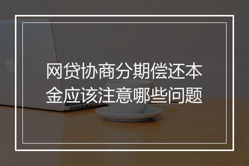 网贷协商分期偿还本金应该注意哪些问题
