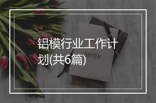铝模行业工作计划(共6篇)