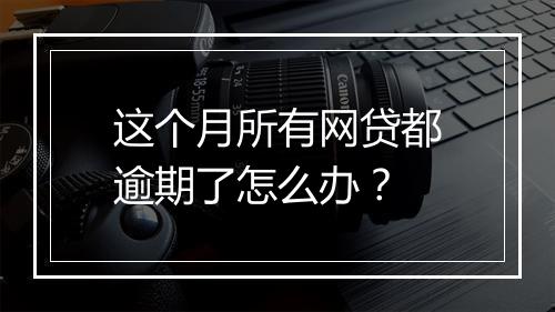 这个月所有网贷都逾期了怎么办？