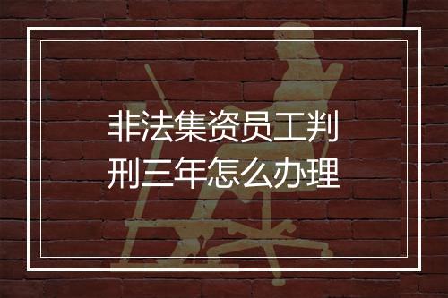 非法集资员工判刑三年怎么办理