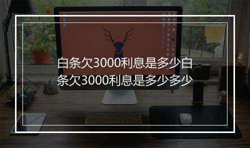 白条欠3000利息是多少白条欠3000利息是多少多少