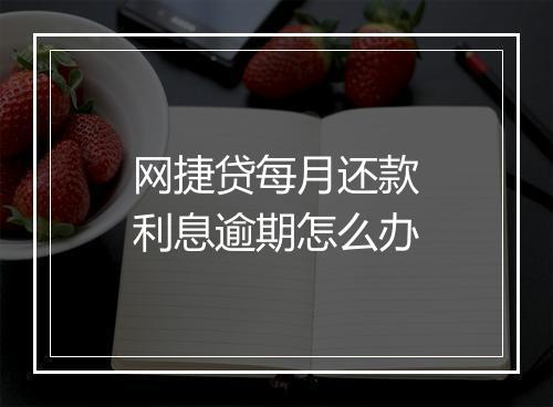 网捷贷每月还款利息逾期怎么办