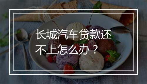长城汽车贷款还不上怎么办？