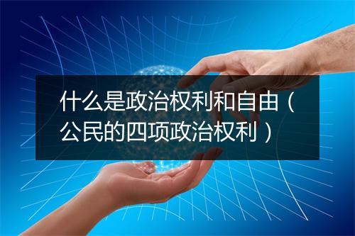 什么是政治权利和自由（公民的四项政治权利）