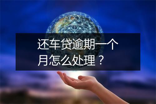 还车贷逾期一个月怎么处理？