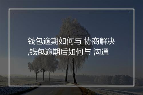 钱包逾期如何与 协商解决,钱包逾期后如何与 沟通