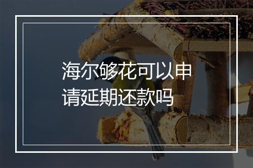 海尔够花可以申请延期还款吗