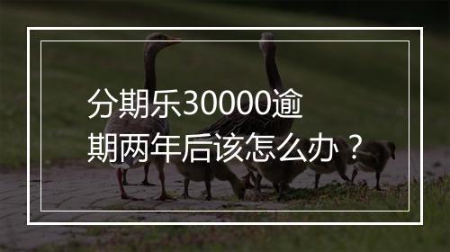 分期乐30000逾期两年后该怎么办？