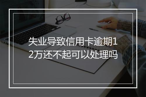 失业导致信用卡逾期12万还不起可以处理吗