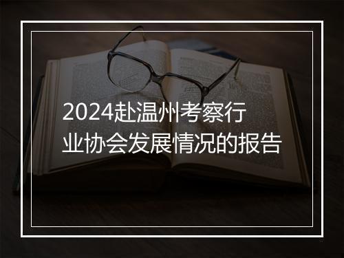 2024赴温州考察行业协会发展情况的报告